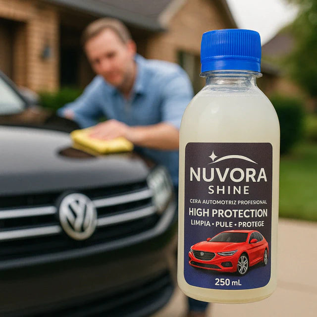 ¡OFERTA KIT 4x1! Cera Nuvora Shine 3 en 1 + Desengrasante APC + Microfibra + Guantes
