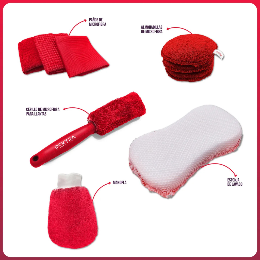 Set Limpieza 9 En 1 Paños Cepillo Almohadilla Esponja