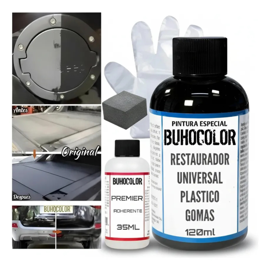Revividor Restaurador De Plásticos Autos - Negro Negro